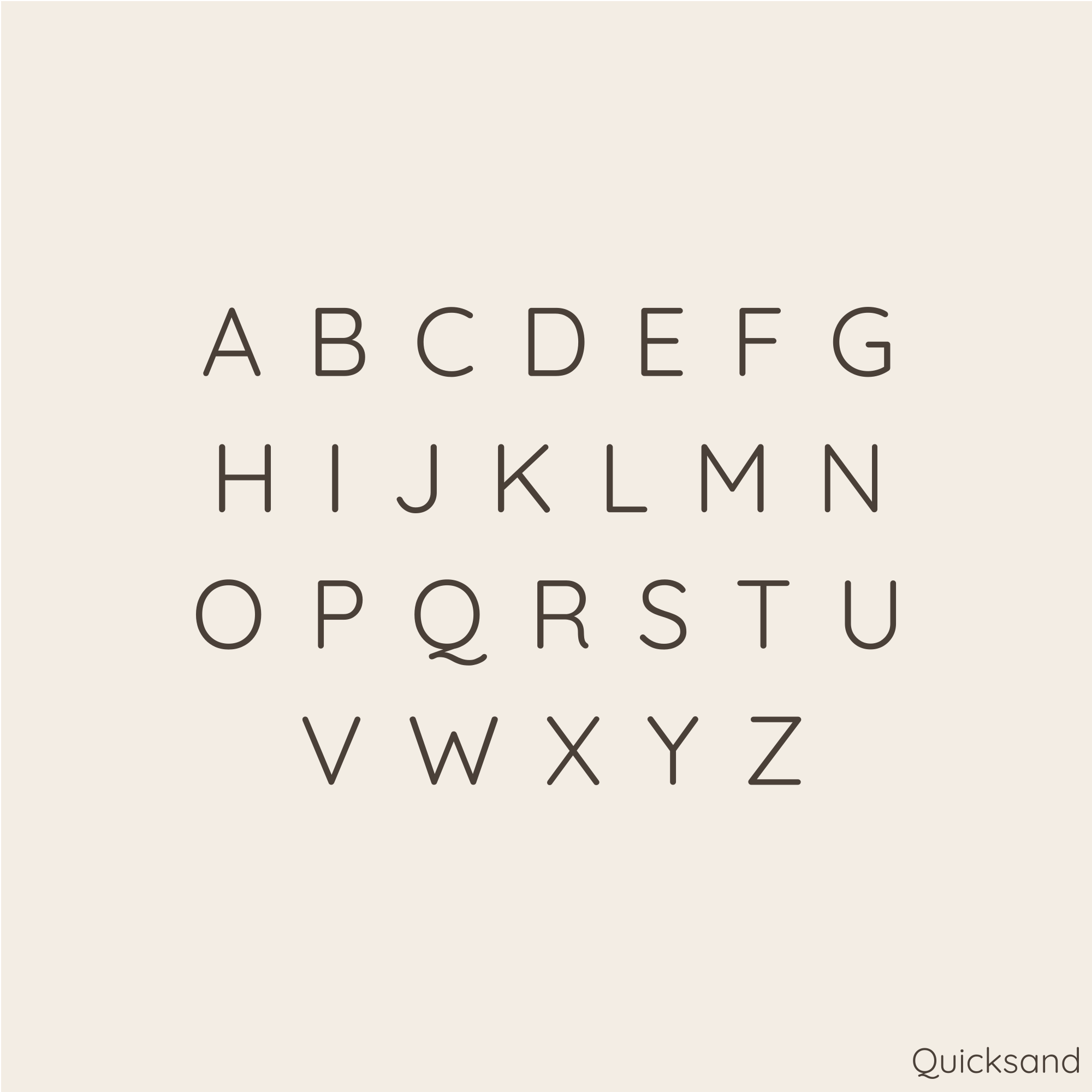 Uppercase letters for Quicksand font