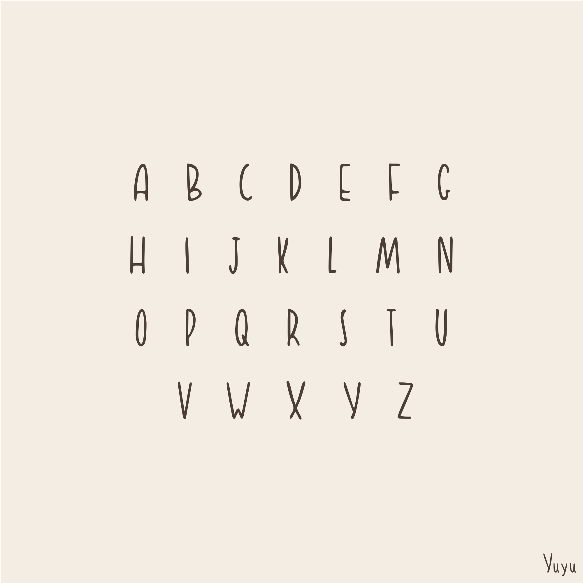 Uppercase letters for Yuyu font